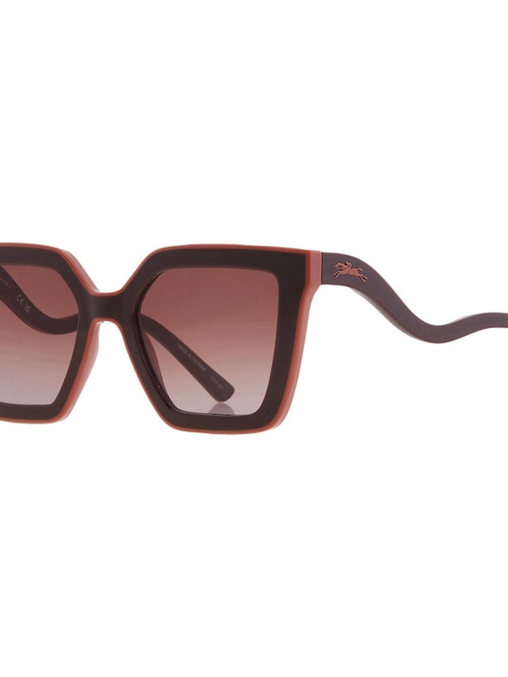 MSRP 175 New Longchamp Women's Square Sunglasses in Tan and Brown